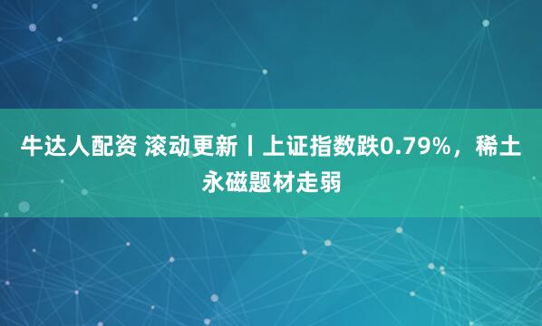 牛达人配资 滚动更新丨上证指数跌0.79%，稀土永磁题材走弱